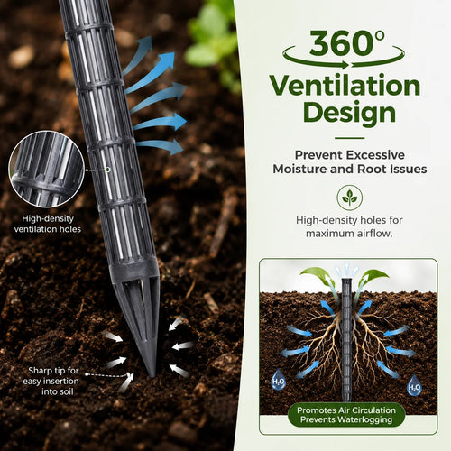 10Pcs Plant Aeration Tubes for Pots Root Rot Prevention Prevent Overwatering for Healthy Roots Wet-dry Cycle gardening Tools Oasis Select