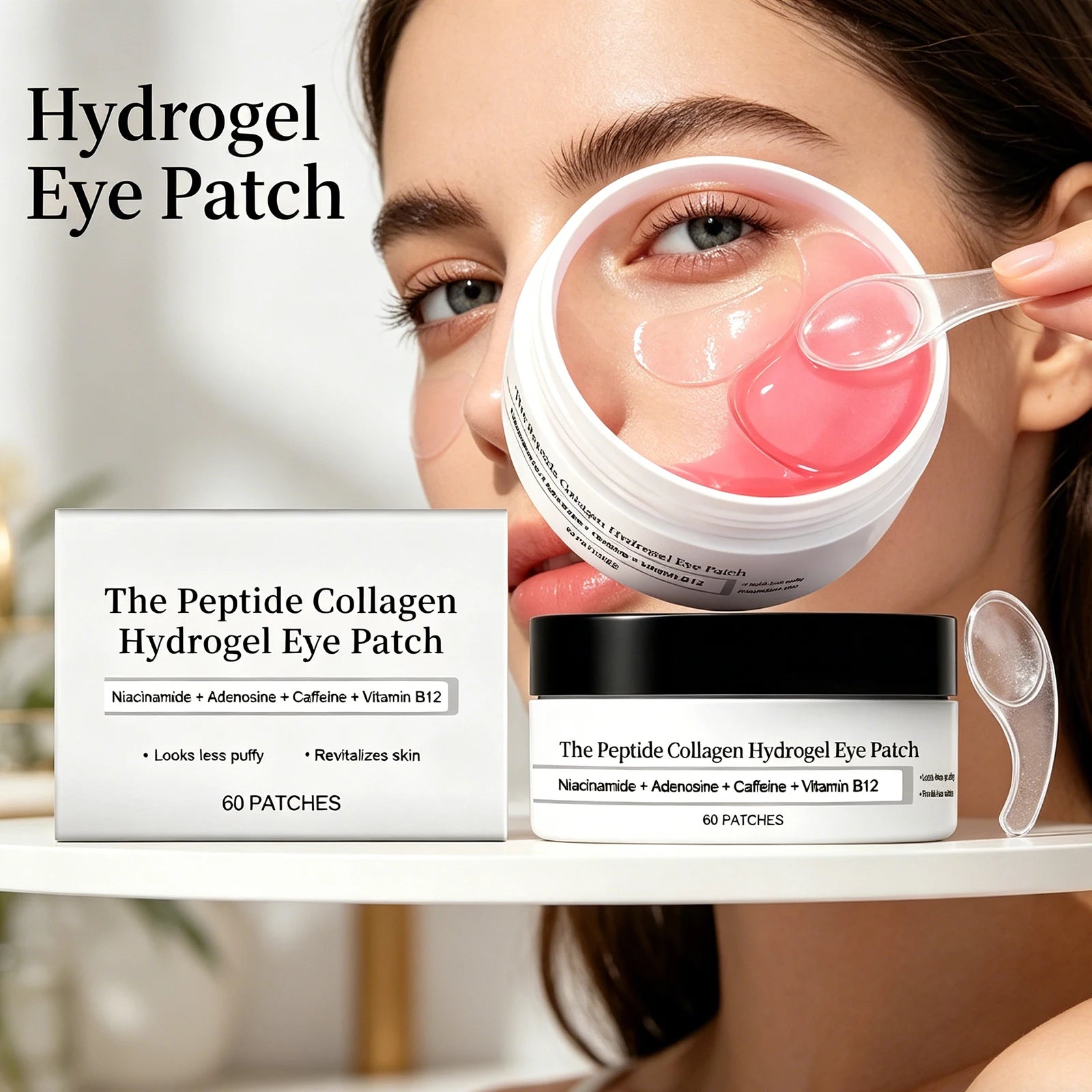 Collagen Hydrogel Eye Masks – Firming, Brightening, 60 Patches