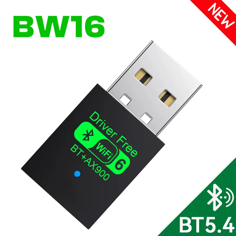 AX900 USB WiFi 6 Bluetooth 5.4 Adapter 2in1 Dongle Dual Band 2.4G&5GHz Network Wireless Receiver DRIVER FREE For Windows 10/11 Oasis Select BW16