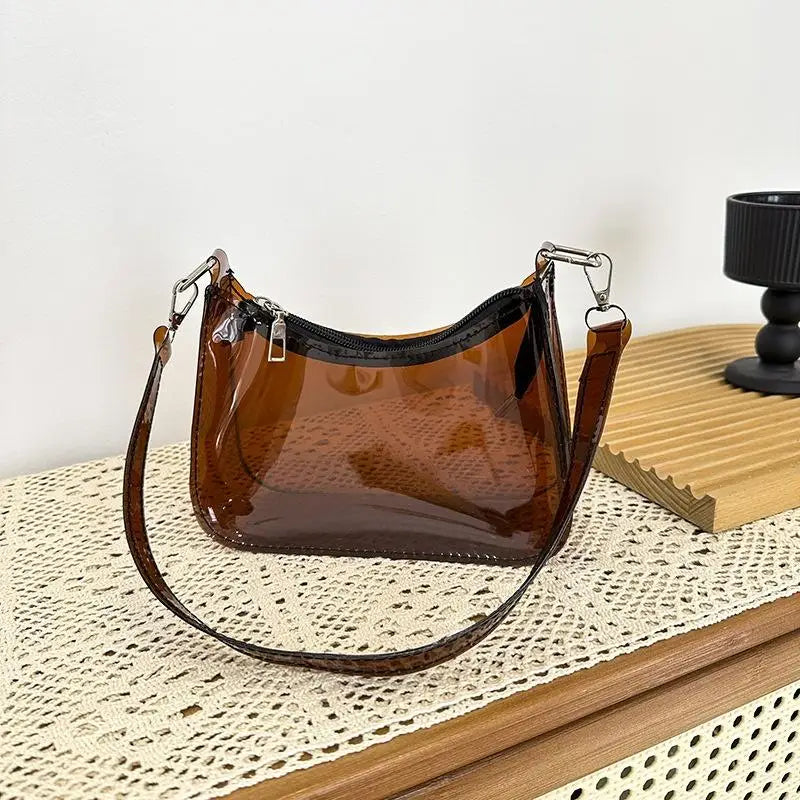 Clear Jelly Shoulder Bag – Y2K Small Underarm Purse