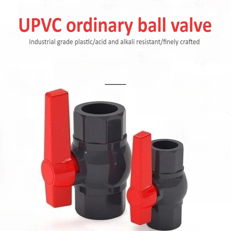 Dark Gray Long Handled Ball Valve PVC DN15 20 25 32 40 50 Plastic Single-sided Fittings Switch Socket Industrial Adhesive Oasis Select