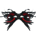 Gothic Halloween Feather Half-face Mask Performance Ball Eye Mask Sequins Oasis Select Black red