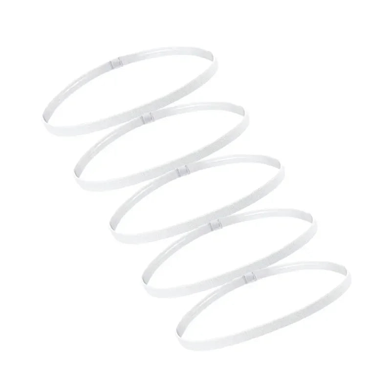 5/10pcs Sweat Absorbing Moisture Non-Slip Sports Hair Band Running Mountaineering Badminton Multifunctional Elastic Hair Band Oasis Select white-5pcs