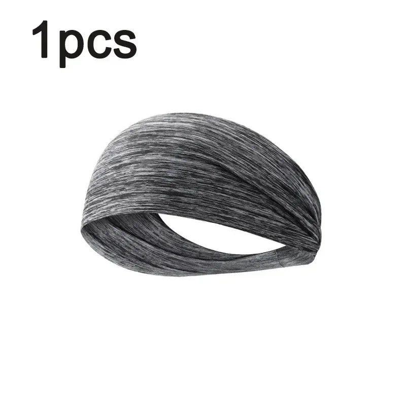 1/8PC Sweatband For Men Women Elastic Sport Hairbands Head Band Yoga Headbands Headwear Headwrap Sports Workout Hair Accessories Oasis Select grey-1pcs