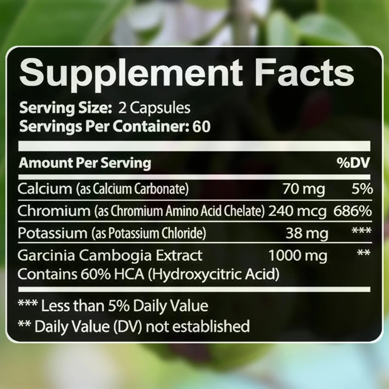 Garcinia Cambogia Extract Weight Loss Capsules Unisex supports weight loss and fat burning, cleansing Oasis Select