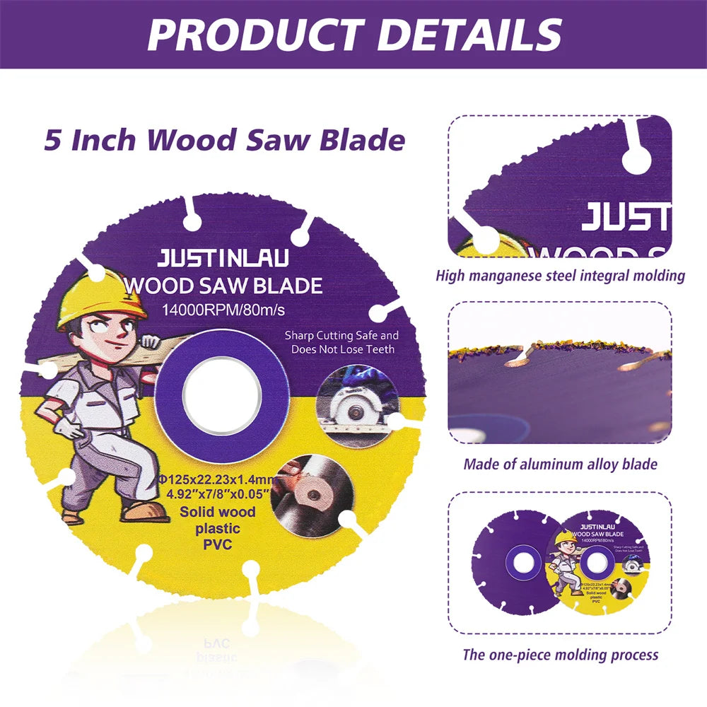 JUSTINLAU 115mm/125mm Circular Saw Blade Wheel Discs For Wood Cutting Carbide Cutting Disc Woodworking Saw Blade Oasis Select
