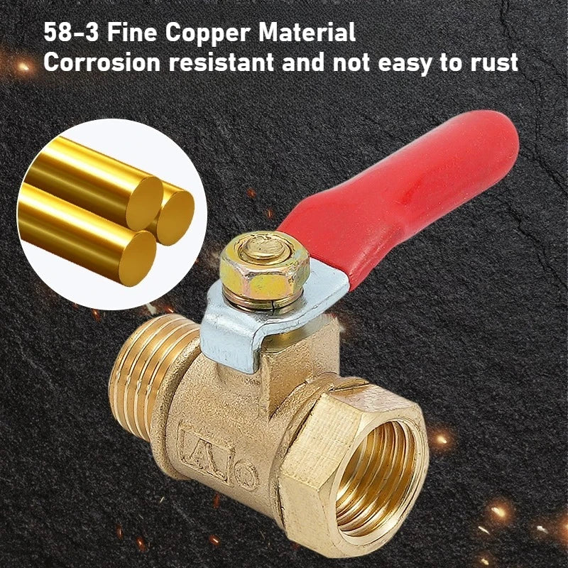 Pneumatic Copper Ball Valve Baota Red Handle Small Switch 1 3 4 Point 1/4 Vent Pipe Ball Valve Oasis Select