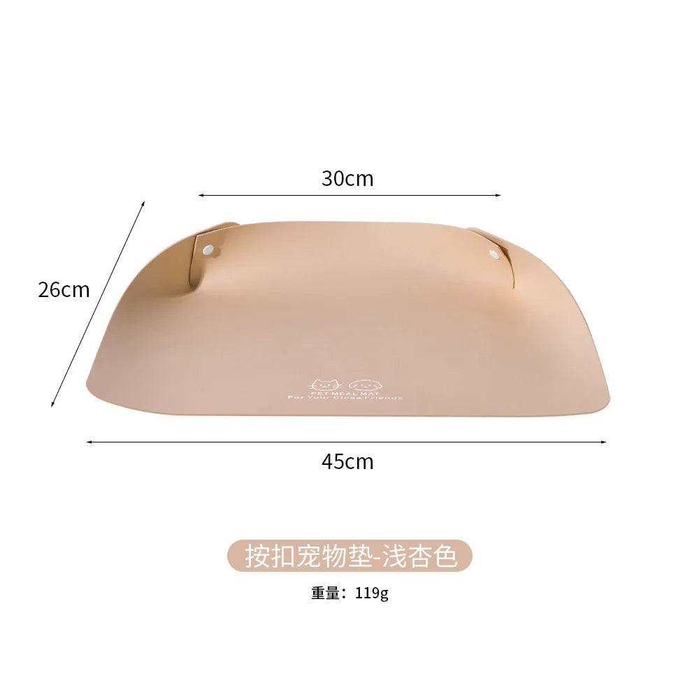 PU Leather Pet Feeding Mat – Waterproof Non-Slip Bowl Holder