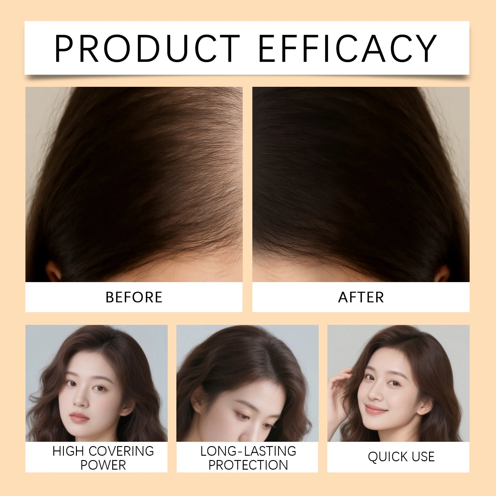 HOEGOA Waterproof Hair Concealer – Root & Hairline Coverage 50g Hair Root Concealer Oasis Select