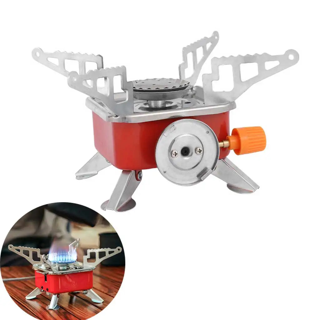 Mini Folding Portable Butane Gas Stove Compact Camping Picnic Stove Gas Burner Compatible Outdoor Cooker for for Long Canister Oasis Select