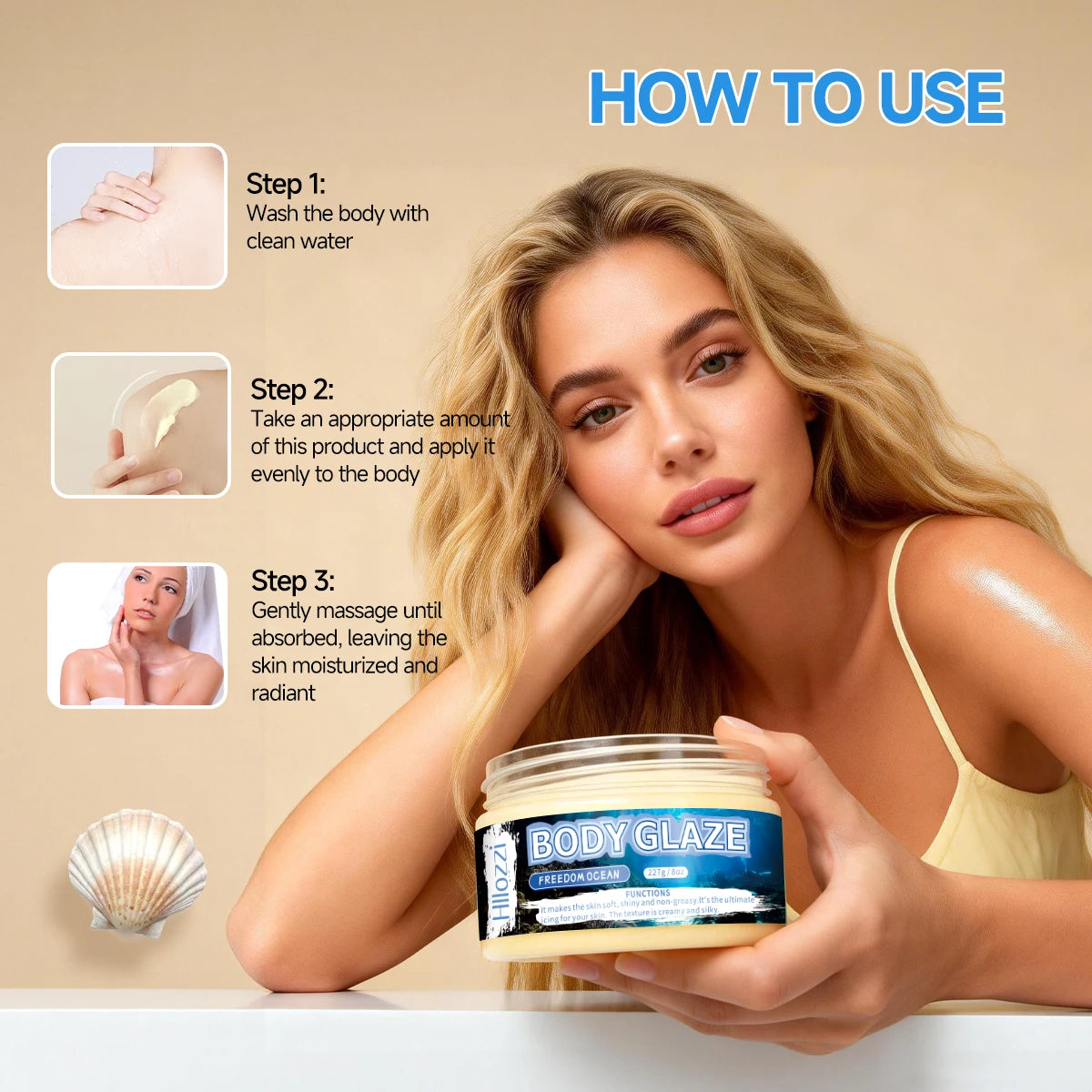 Body glaze moisturizes, protects, and repairs the skin Create a more even-looking skin tone Brighten and smooth Oasis Select