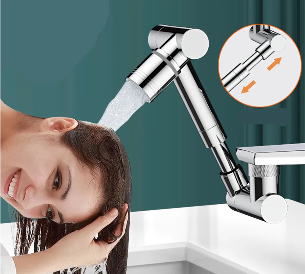 1440° Rotating Scalable Faucet Extender Sprayer Head Kitchen Robot Arm Extension Faucets Mixer Aerator Bubbler Water Tap Nozzle Oasis Select