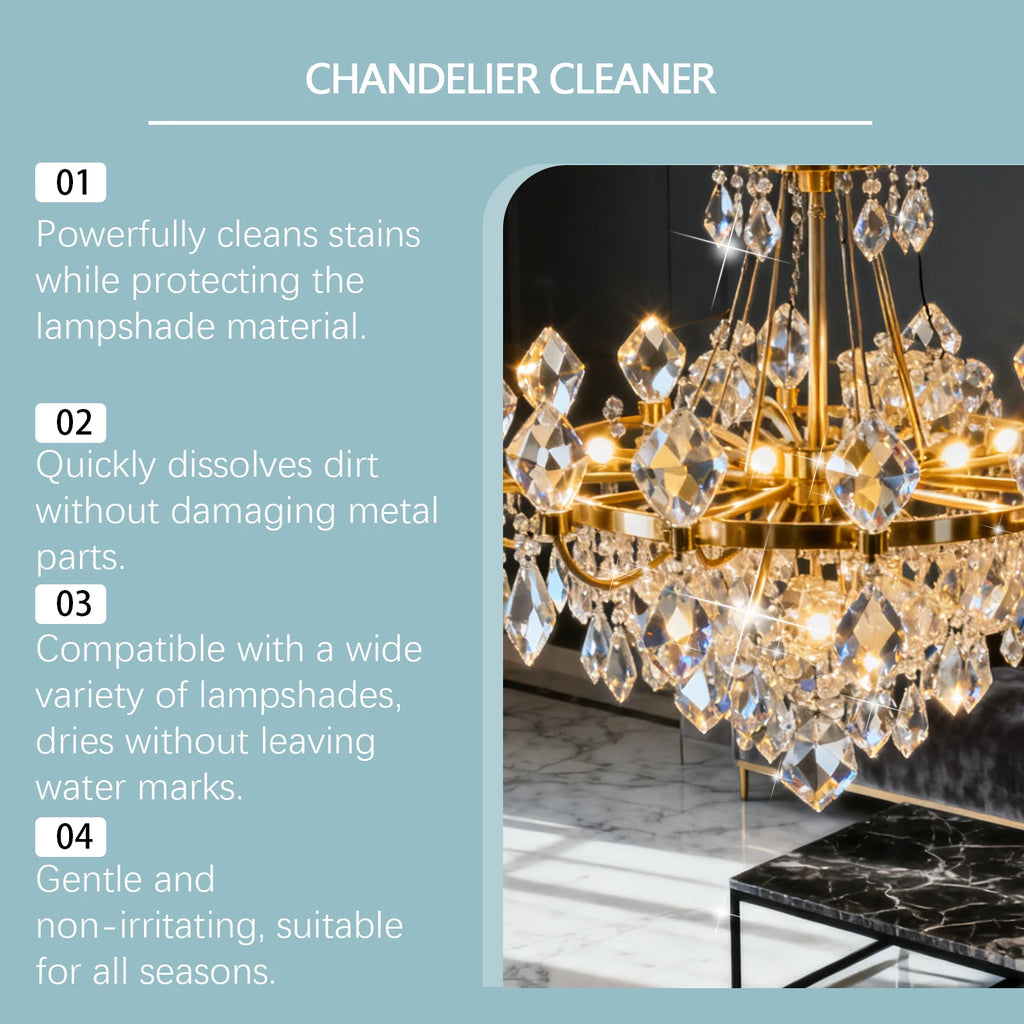Chandelier Cleaner Spray Removes Dust and Grime Restores Sparkling Shine No Residue Cleaning Glass Dust Lamp Care Oasis Select