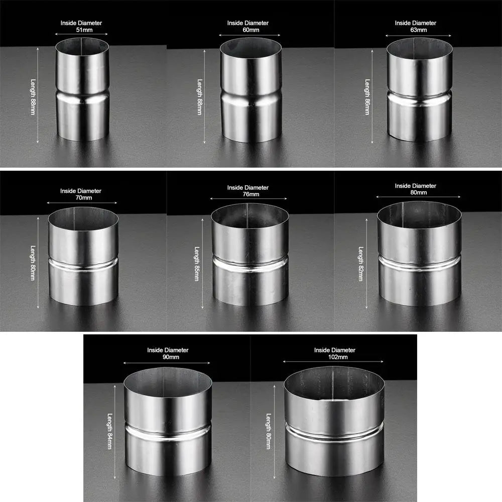 New Stainless Steel Pipe Joint Round Straight Pipe Fittings Silver Extend Connection Oasis Select