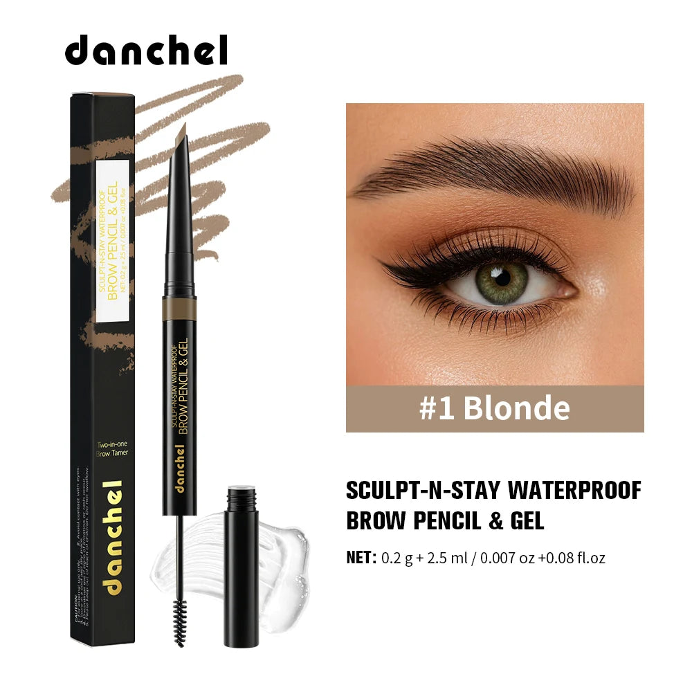 2 IN 1 Waterproof Brow Pencil & Gel Sweat Resistant Long Lasting Eyebrow Makeup Natural Smudge Proof Lifting Eyebrow Cosmeti Oasis Select 01 Blonde