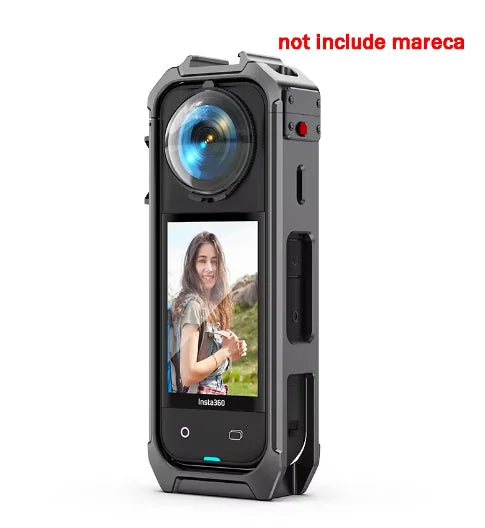 Insta360 X5 Aluminum Cage – Magnetic Base Metal Frame Case