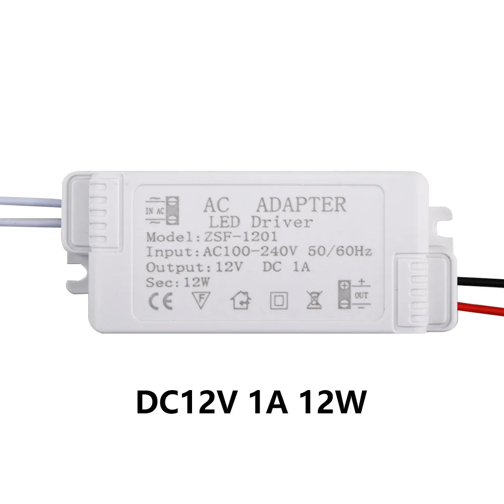12V 6/12/18/24/36/48/60W LED Driver Constant Voltage Driving Power Supply 0.5/1/1.5/2/3/4/5A Power Supply Lighting Transformers Oasis Select 1A-12W