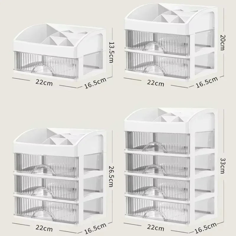 1pc Drawer Makeup Organizer Large Capacity Plastic Makeup Storage Box Lipstick Holder Large Capacity Office Supplies Storage Box Oasis Select