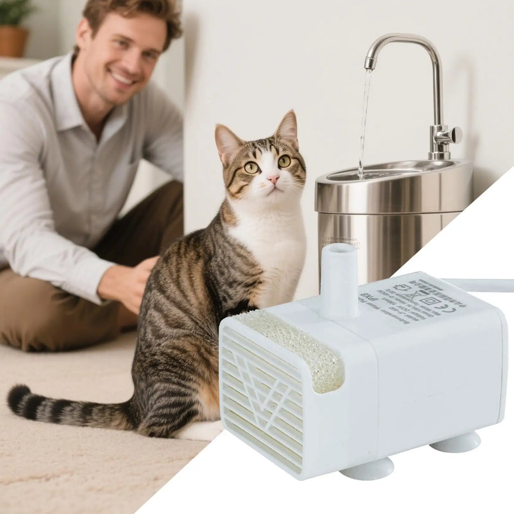 Cat Fountain Pump Cat Water Fountain Pump Replacement Quiet Feeding Supplies for Drinking Dispenser Travel Indoor Home Apartment Oasis Select