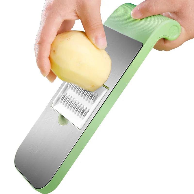 Multifunctional Kitchen Vegetable Cutter Dicing Shredding Artifact Household Hand Guard Stainless Steel Potato Slicer Grater Oasis Select
