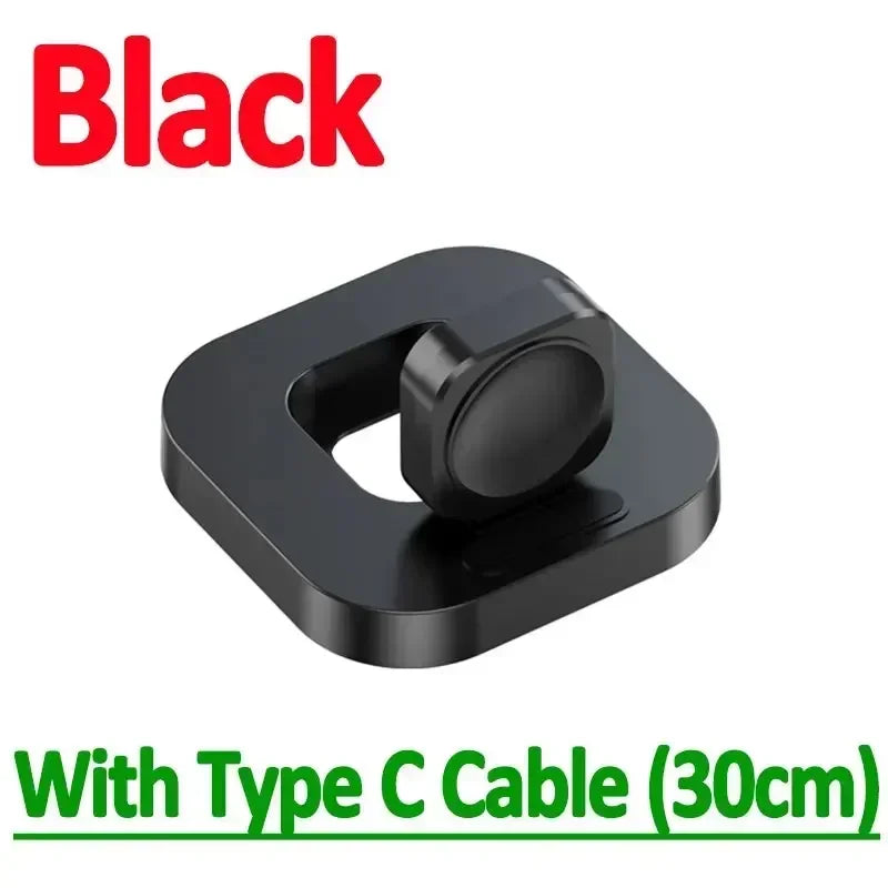 Magnetic Wireless Watch Chargers Station Dock for Apple Watch Series S9/S8/S7 Ultra 7 6 5 4 Portable Fast Charging Base Bracket Oasis Select Black With Cable