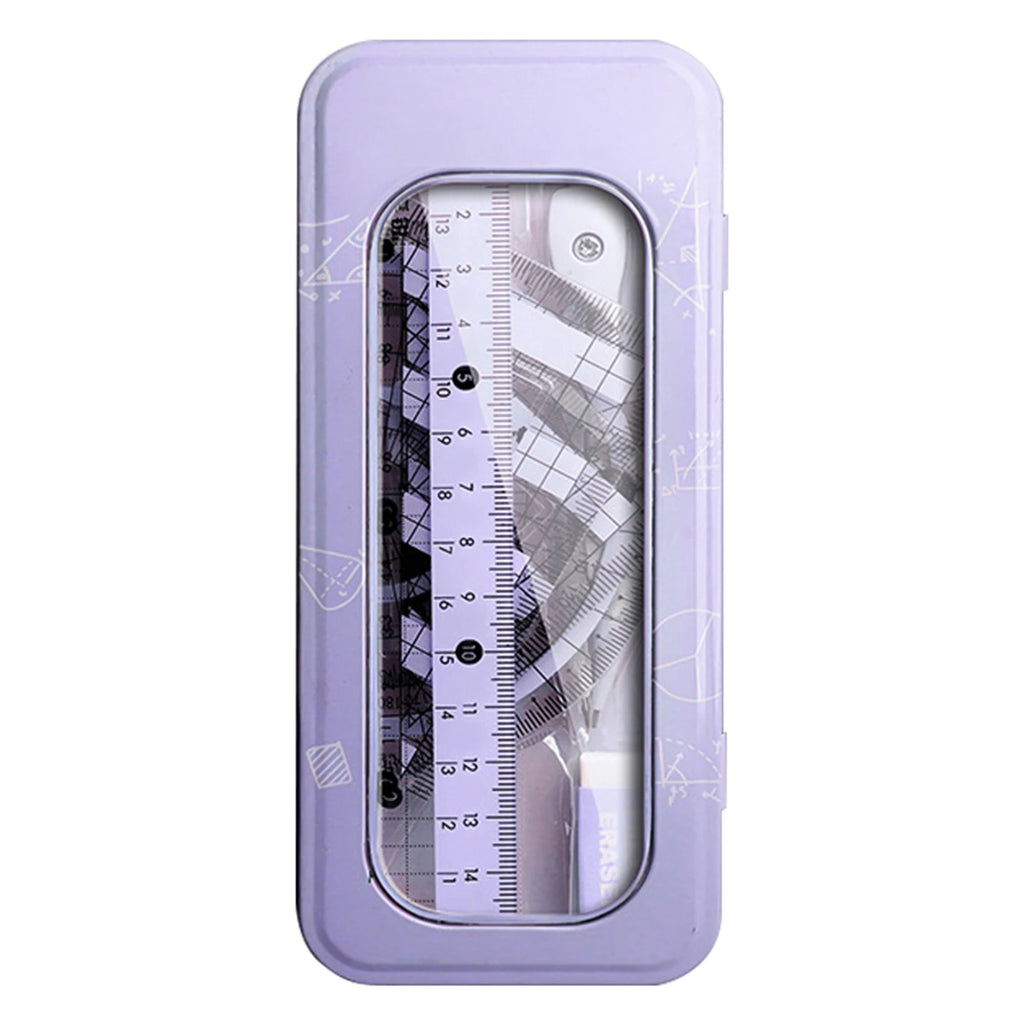 8-Piece Student Geometry Set – Compass, Protractor & Ruler
