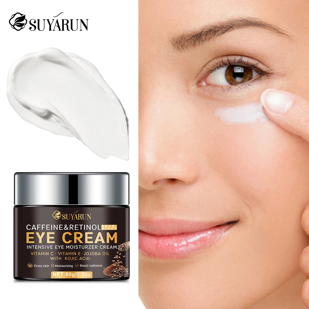SUYARUN Anti-Aging Eye Cream Vitamin C&E + Caffeine Retinol - Dark Circles Wrinkles Treatment, Firming & Brightening. Oasis Select