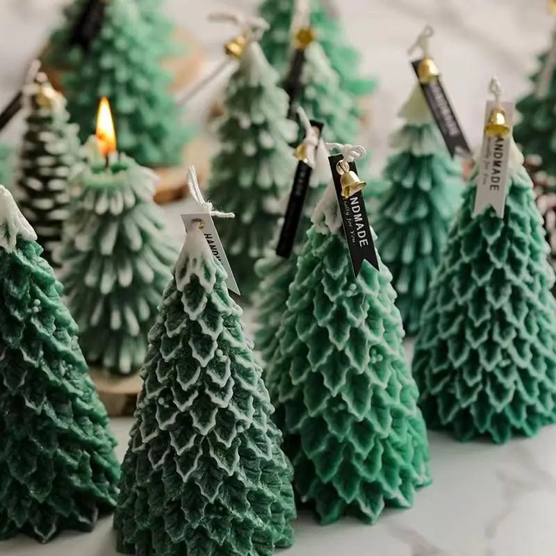 Christmas Tree Candles, Scented Candles High-quality Appearance Gifts Fresh Souvenirs Carved Candles Cedar Oasis Select