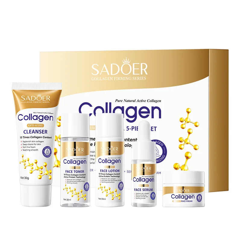SADOER Collagen 5-Piece Skin Care Set – Hydrate & Brighten Skin Care Set Oasis Select