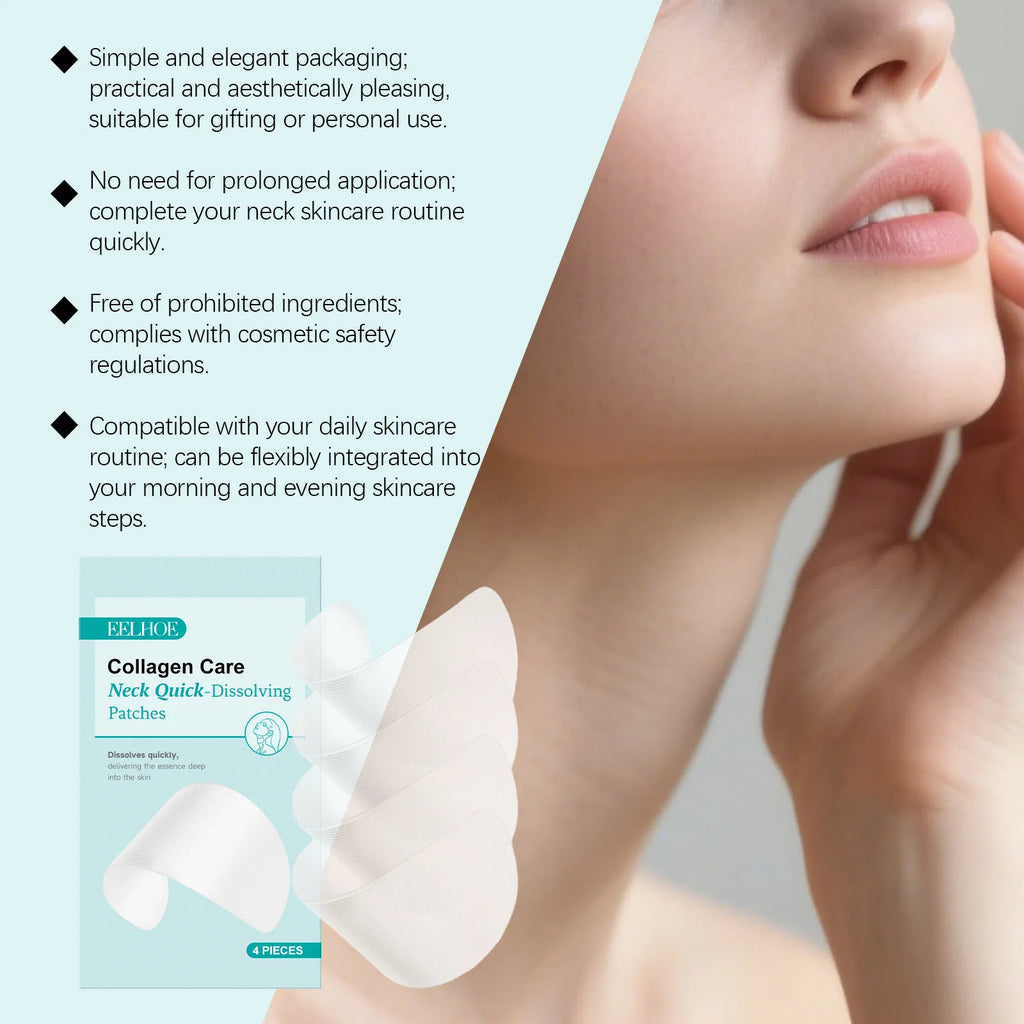 EELHOE Collagen Neck Patches Anti Wrinkle Firming Lifting Neck Mask Moisturizing Brighten Skin Reduce Fine Lines Aging Neck Care Oasis Select