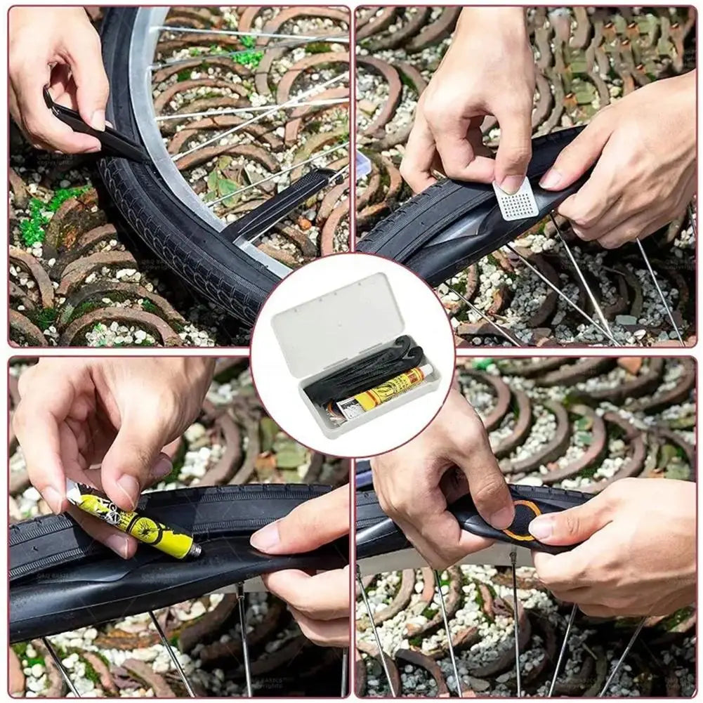 Portable 13-Piece Bike Tire Patch Kit – Inner Tube Repair Set