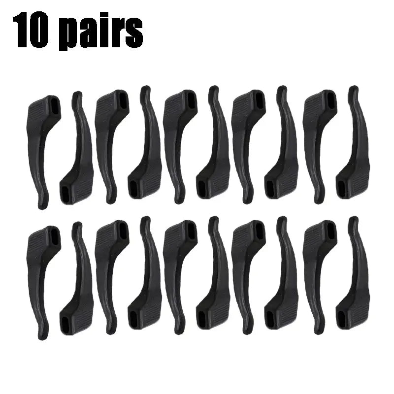 5-20pairs Clear Anti-slip Ear Hook Eyeglasses Accessories Grip Anti-fall Eyewear Holder Glasses Leg Ear Sleeve Bracket Fastener Oasis Select 10 pairs-black