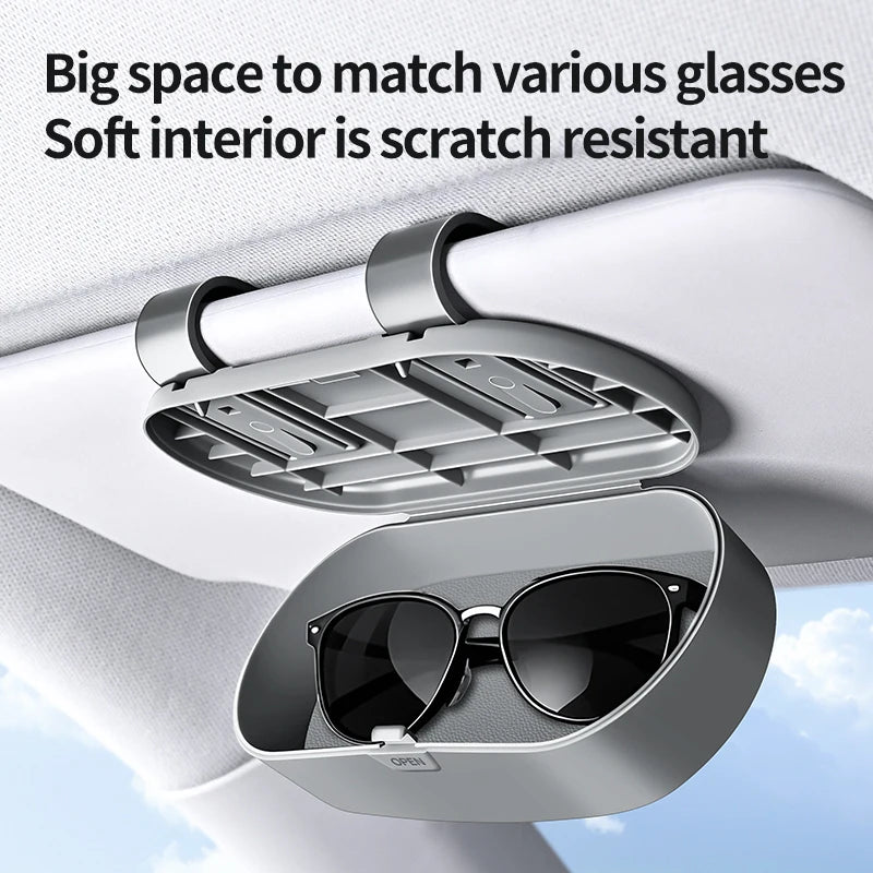 Car Sun Visor Glasses Holder – Clip-On Eyeglasses Case