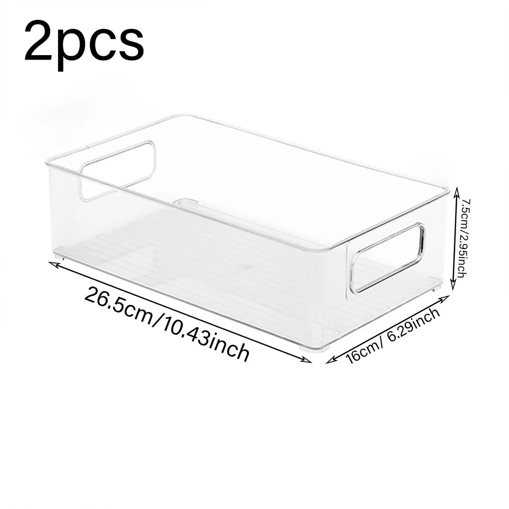 1pc/2pcs Handheld Stackable Acrylic Stationery Skincare Storage Box Desktop Cosmetics Bathroom Office Miscellaneous Storage Box Oasis Select 2pcs-transparent