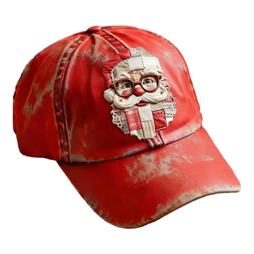 Merry Christmas Baseball Hat For Adults &Teens Retro Holiday Twill Headwear With Print Casual Unisex Hat For Golf Running Travel Oasis Select Red