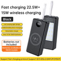 22.5W Fast Charging 15W Wireless Charging Power Bank Battery Holder + Camping Lamp 16*18650 20000mAh Power Bank Case DIY Shell Oasis Select Black No Battery