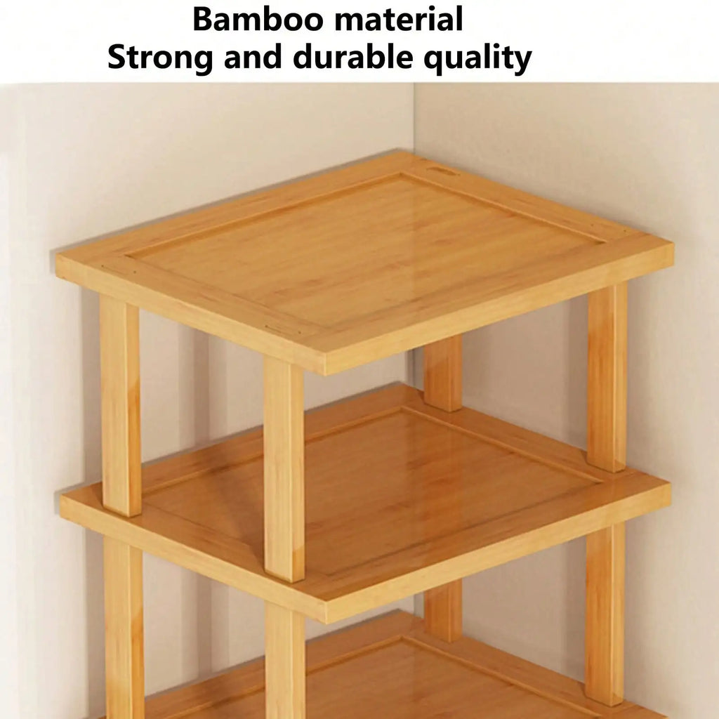 Multifunctional 6 Layers Shoes Rack Bamboo Shoe Cabinets Stackable Stand Shoes Storage Shelf Organizer For Entryway Livingroom Oasis Select