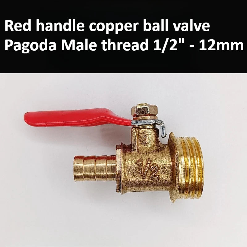 Brass Pagoda Ball Valve 1/2/3/4 Point Female and Male Threads 6/8/10/12mm Water, Oil, Gas, Fuel Pipe Accessories Oasis Select 1l2 Male - 12mm Pagoda