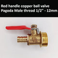 Brass Pagoda Ball Valve 1/2/3/4 Point Female and Male Threads 6/8/10/12mm Water, Oil, Gas, Fuel Pipe Accessories Oasis Select 1l2 Male - 12mm Pagoda