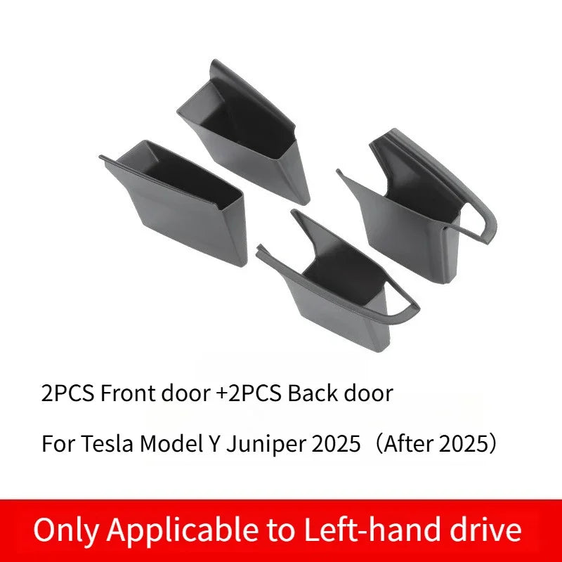 For Model Y/3/3+ Model Y Juniper 2025 Front Rear Car Door Storage Box Inner Handle All-inclusive Storage Box Car Accessories Oasis Select New MY 4PCS