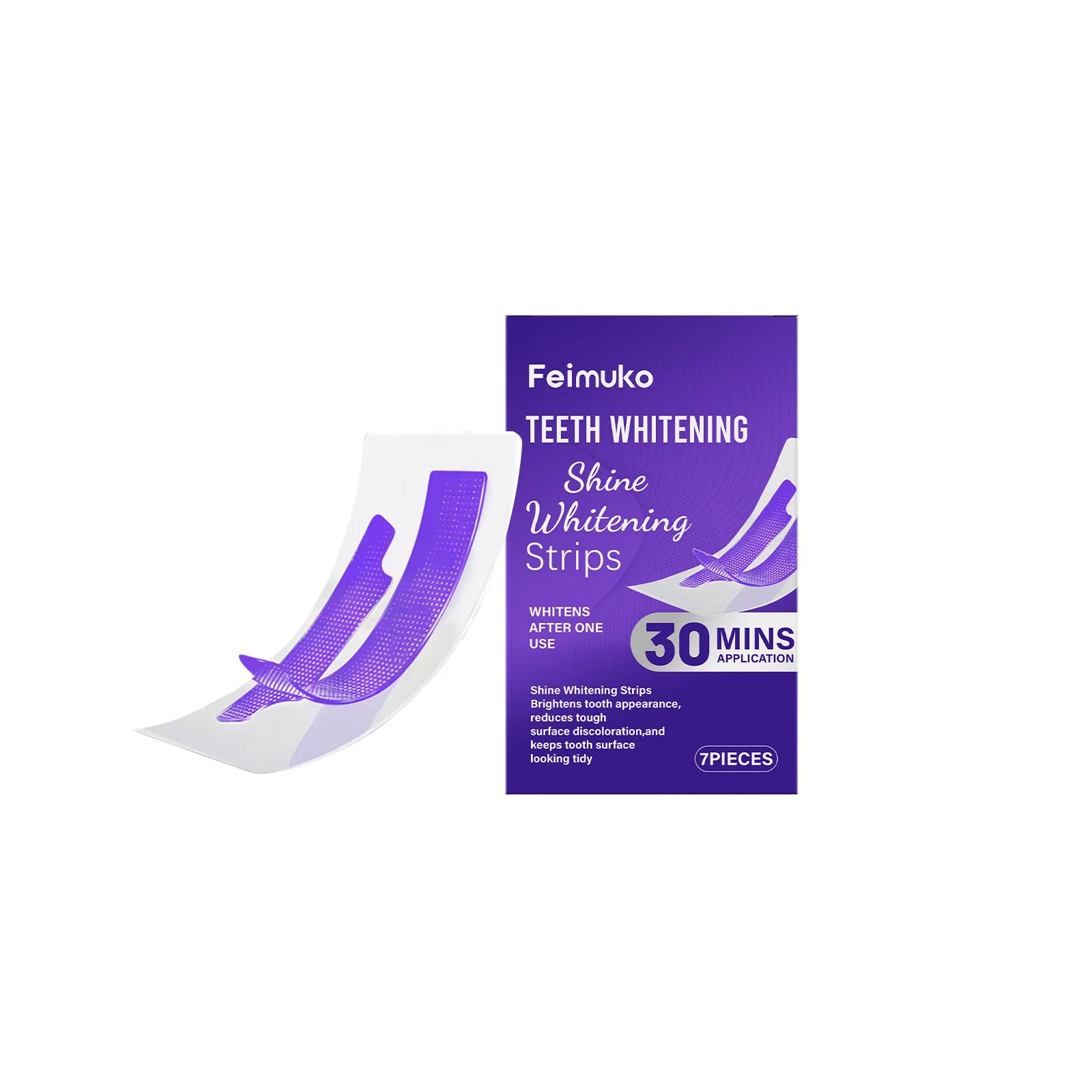 Purple Teeth Whitening Strips 30min Brighten Tooth Remove Plaque Stain Cleaning Oral Hygiene Strips Oasis Select 1box