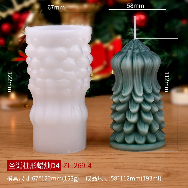 Christmas cylinder aromatherapy candle silicone mold DIY handmade Christmas gift diffuser stone mold Oasis Select D4 ZL-269-4
