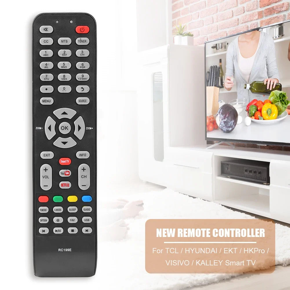 Plastic Television Remote Control Replacement Parts Smart Television Remote Control Accessories for TCL/HYUNDAI/EKT/HKPro/VISIVO Oasis Select