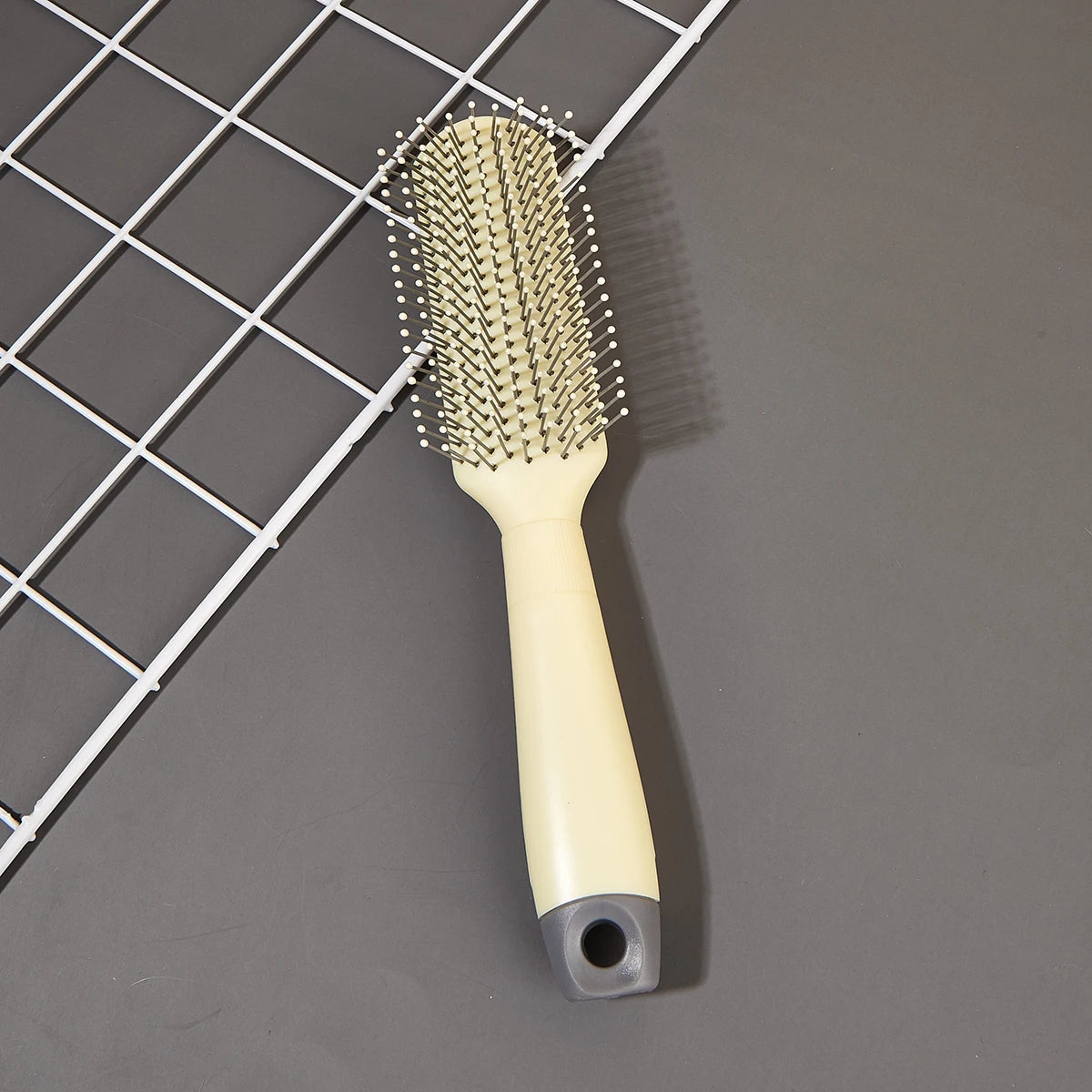 Anti-Static Detangling Hair Brush with Tail Fork & Scalp Massager Detangling Hair Brush Oasis Select S6629-Yellow