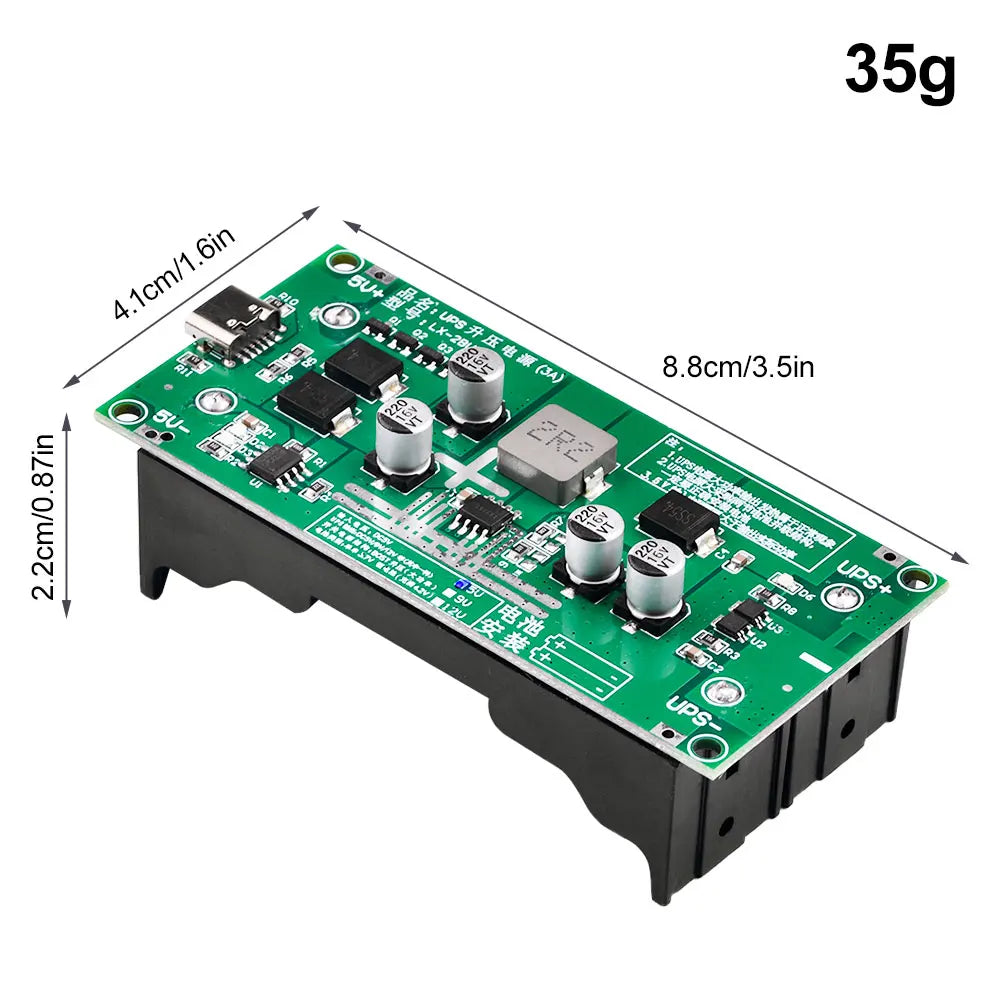 Type-C 15W 3A 18650 Lithium Battery Charger Module DC-DC Step Up Booster Fast Charge UPS Power Supply / Converter 5V 9V 12V Oasis Select