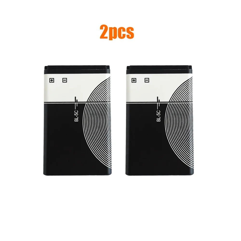 BL-5C 3.7V 1000mAh Rechargeable Battery BL5C BL 5C Phone Battery 2112 2118 2255 2270 2280 2300 2600 2610 3125 3230 Radios Oasis Select 2PCS
