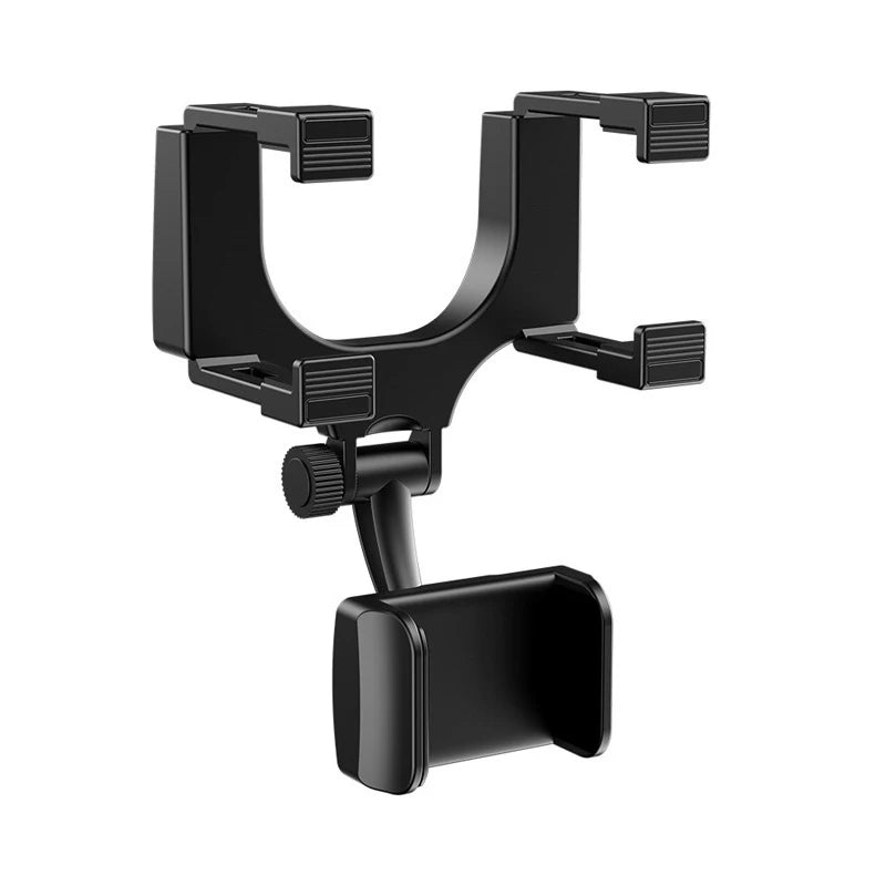 SEAMETAL Rearview Mirror Phone Holder for Car Free Rotation Adjustment Phone Mount Stable Gripper Smartphone Navigation Bracket Oasis Select Black