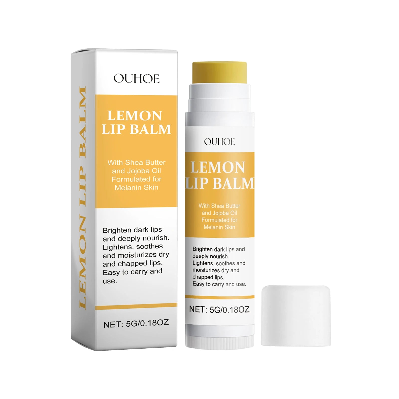5G Lemon Lip Balm Deep Moisturizing Nourishing Anti-chapping Improve Dryness Brightening Dark Lip Protective Lip Care Balm Oasis Select 5g United States