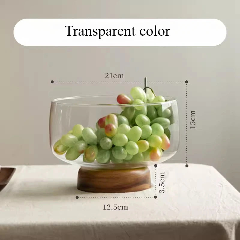 Glass Fruit Tray High-end Living Room Household Tray Storage Box Snacks Candy Dry Fruit Tray Oasis Select Transparent
