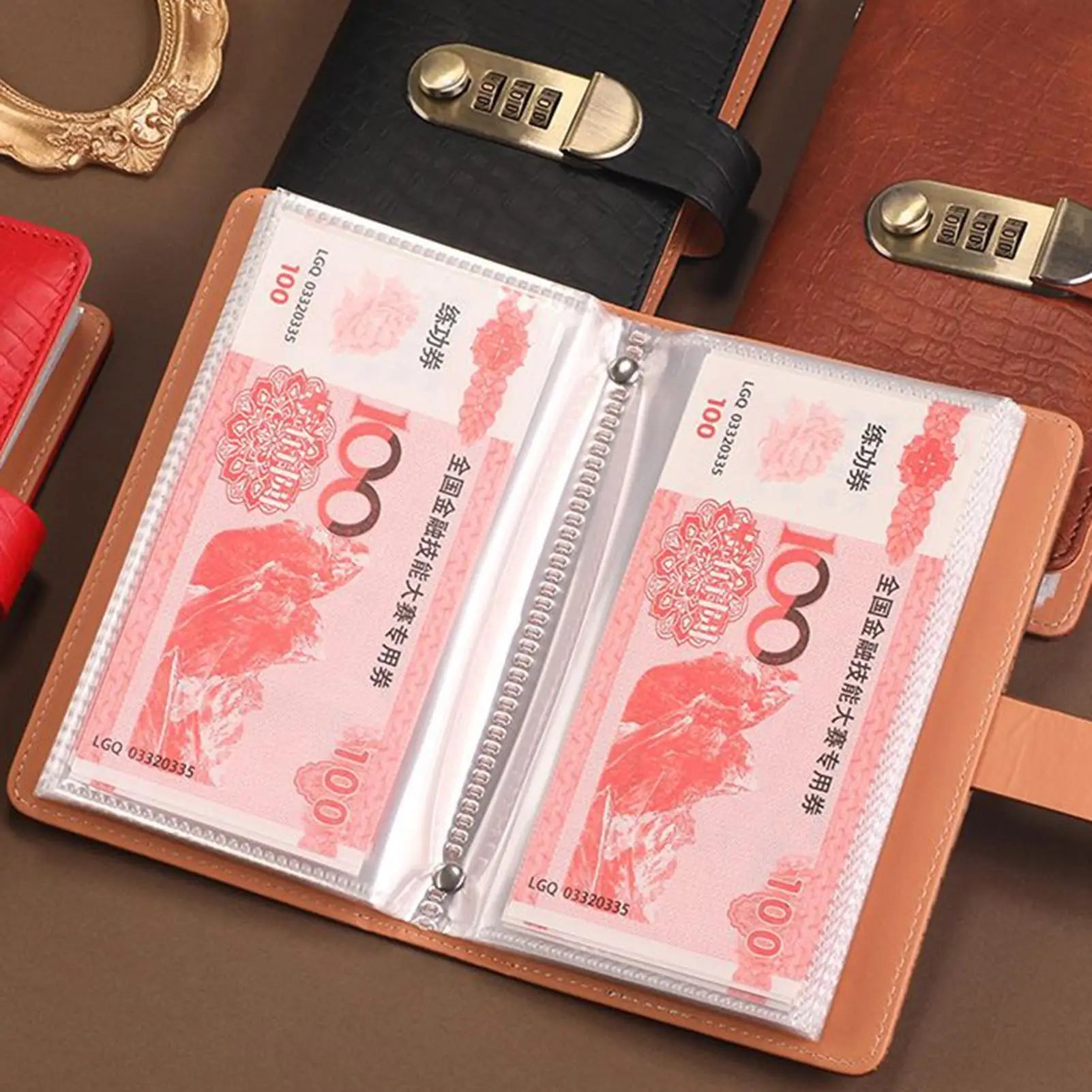 Money Book for Cash Saving Savings Challenges Book with Combination Lock Budget Planner 100 Pages Wallet Organizer for Travel Oasis Select